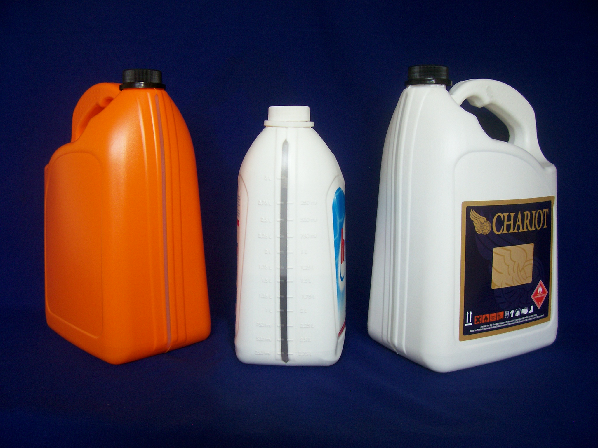 5 and 3 litre VISI Stripe HDPE Bottles